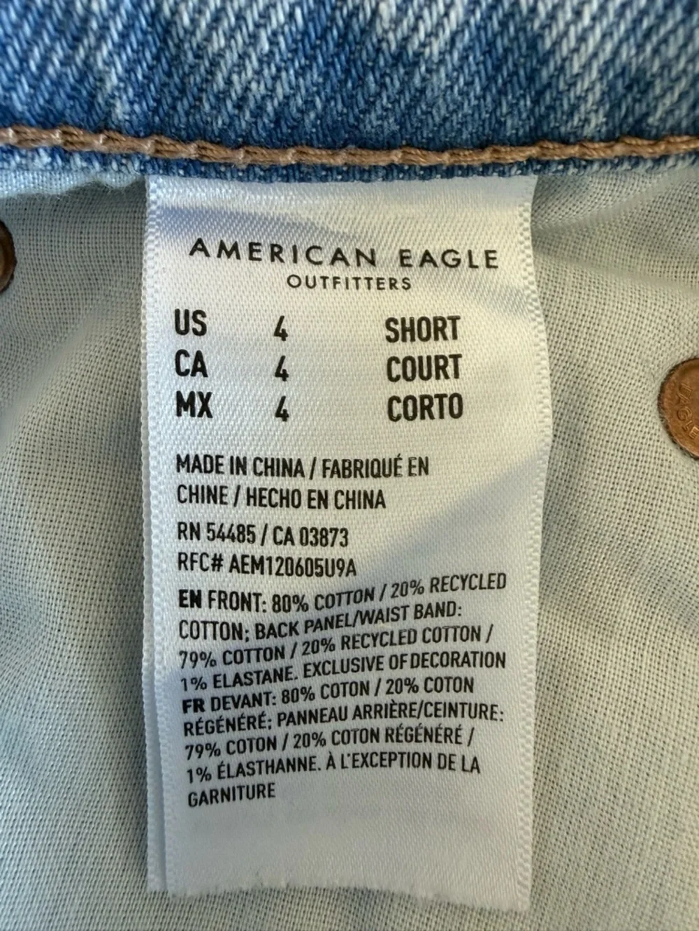 American Eagle Outfitters Ripped High-Waisted Light Blue Stovepipe Jean - Picture 9 of 11